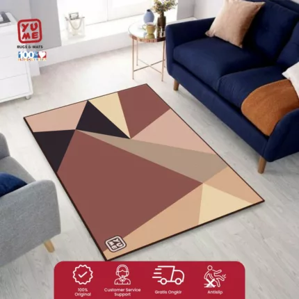 YUME Karpet Lantai / Keset Anti Selip ukuran 100x150 Motif Geometric
