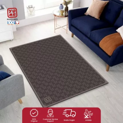 YUME Karpet Lantai / Keset Anti Selip ukuran 100x150 Motif Jasmine Flower