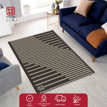 YUME Karpet Lantai / Keset Anti Selip ukuran 100x150 Motif Piano Keys