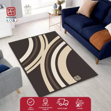 YUME Karpet Lantai / Keset Anti Selip ukuran 100x150 Motif Whirl Wind