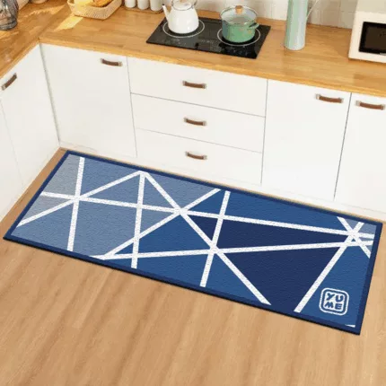 YUME Karpet Lantai / Keset Anti Selip ukuran 50x140 Motif Blue Geometric